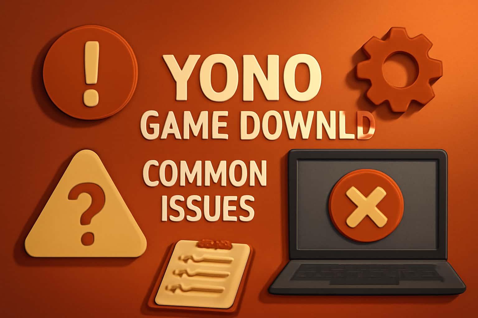 Informational graphic on common issues in downloading Yono Game.