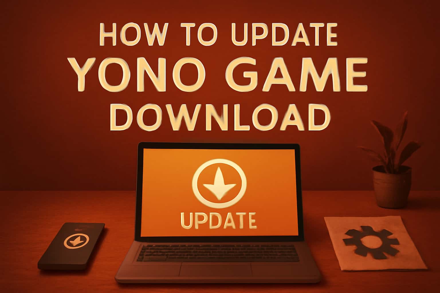 An informational scene illustrating the update process for Yono Game Download.