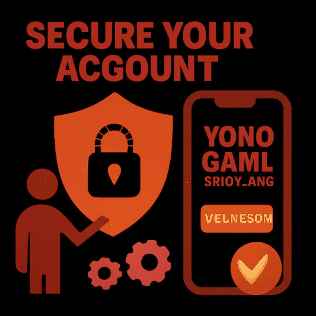 Illustration showing steps to secure your Yono Game Download account.