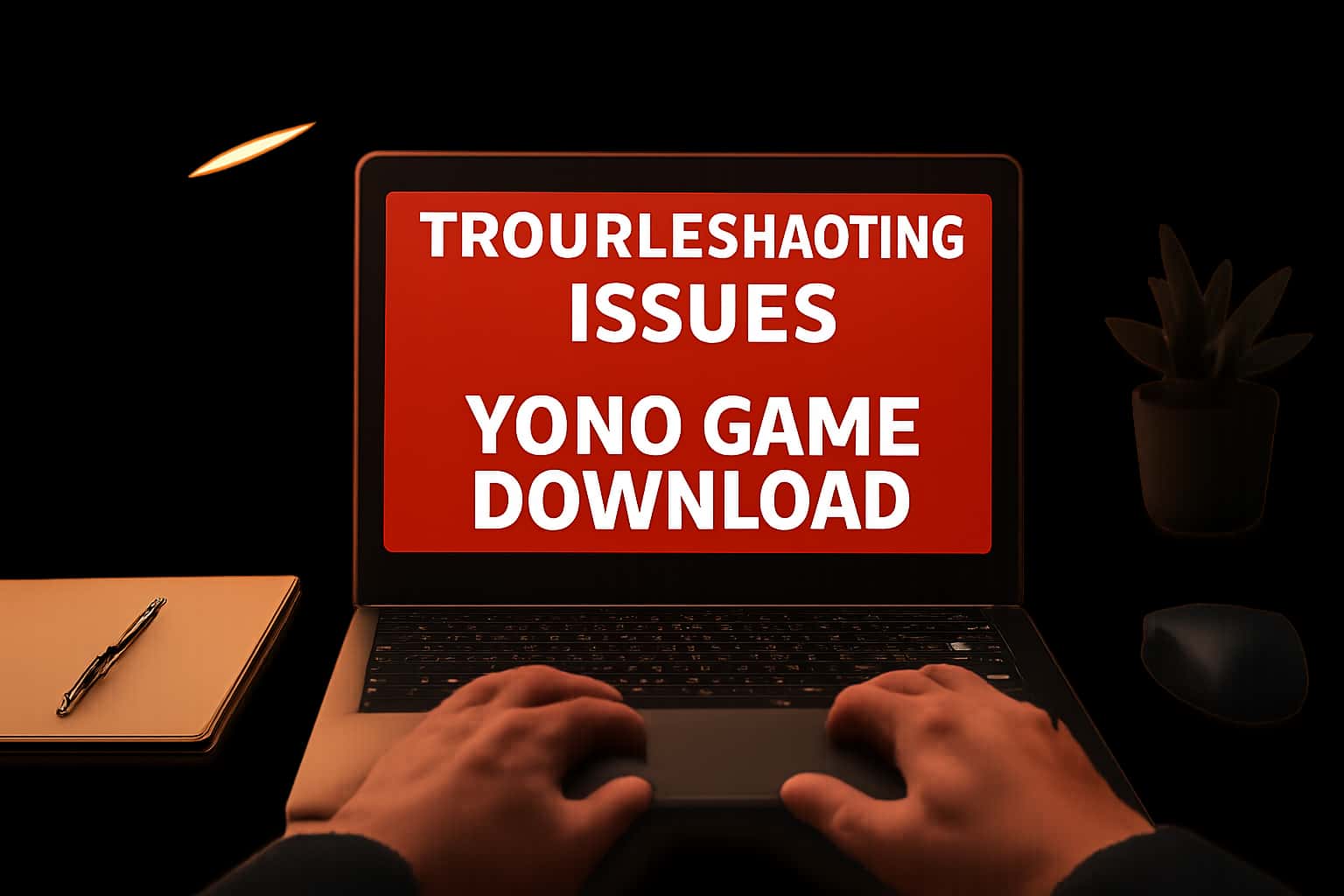 Informational scene about troubleshooting issues related to Yono Game Download.