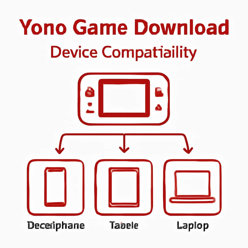 Illustration showing compatibility requirements for Yono Game Download.