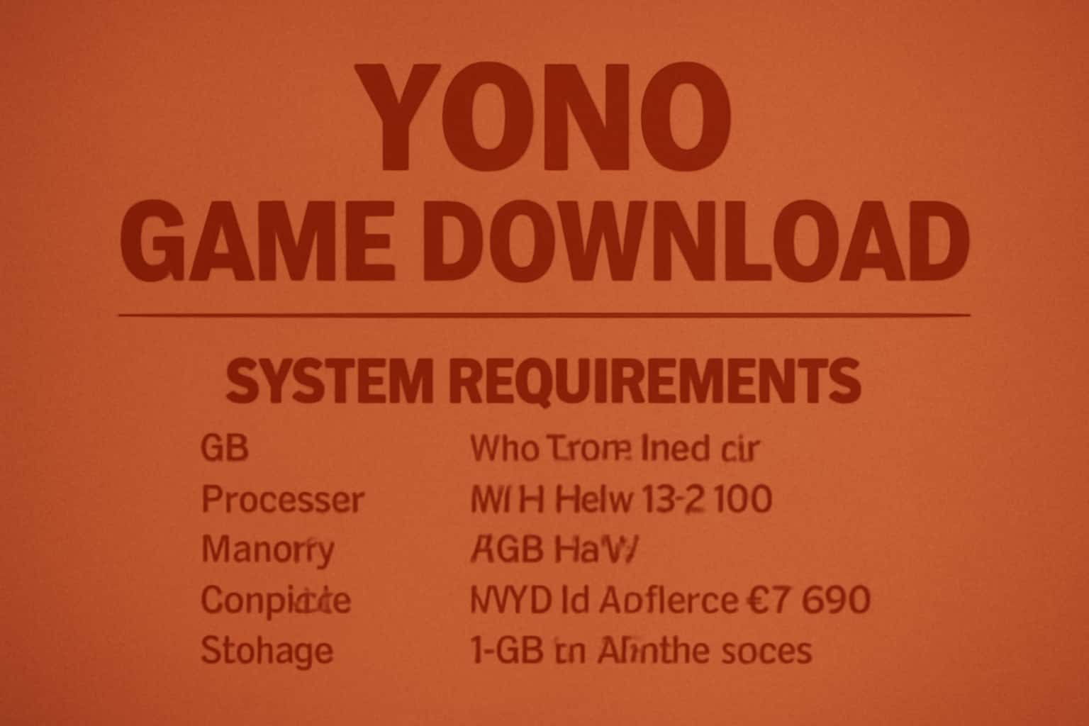 Informational image showing the system requirements for Yono Game Download.